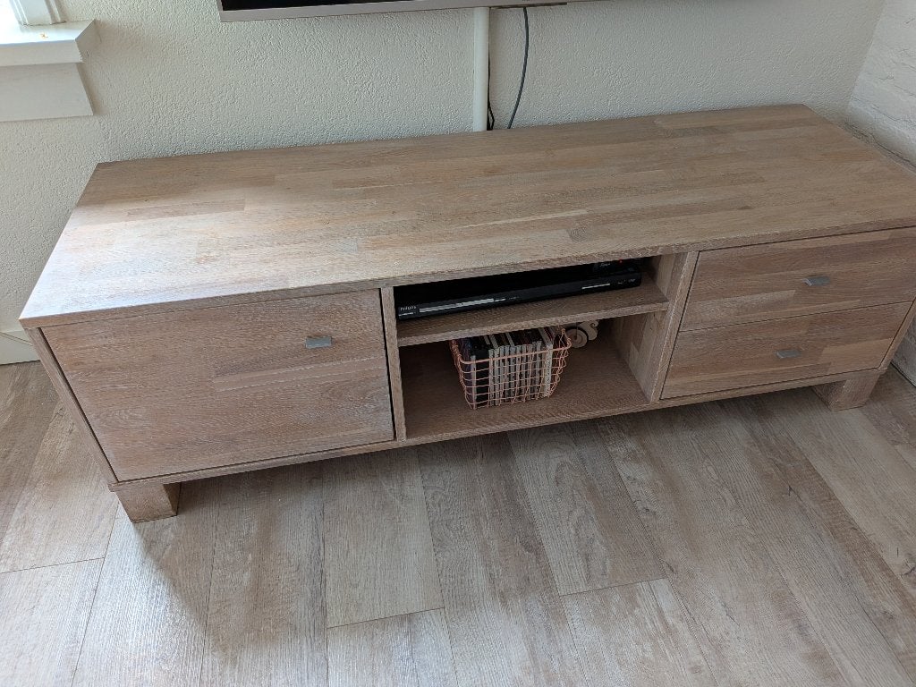 tv meubel, Ophalen, Gebruikt, 100 tot 150 cm, Eikenhout
