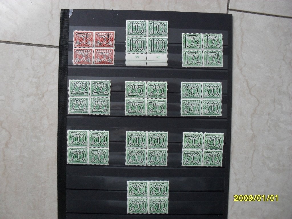 Traliezegels in blokken van 4 postfris, Postzegels en Munten, Postzegels | Nederland, Ophalen, T/m 1940, Postfris