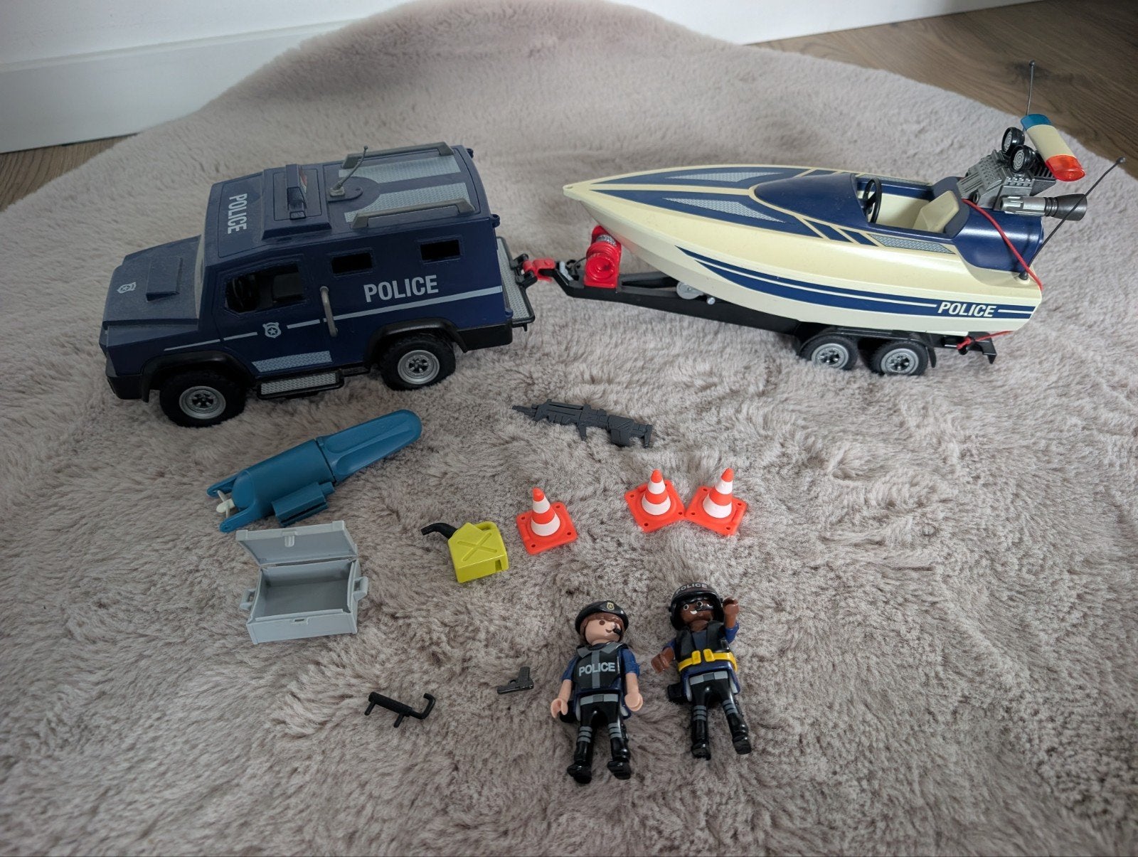 Playmobil Politietruck met boot nr.5187, Ophalen of Verzenden, Jongen of Meisje