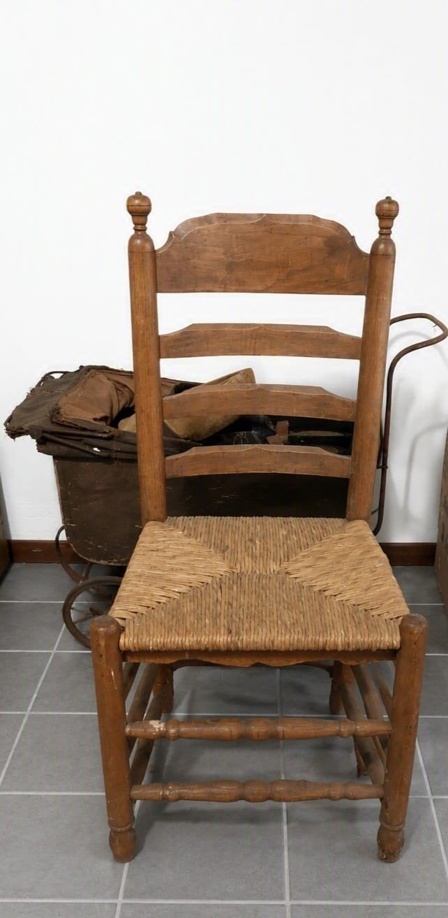 5 Knopstoelen met rieten zitting - antiek, Ophalen of Verzenden