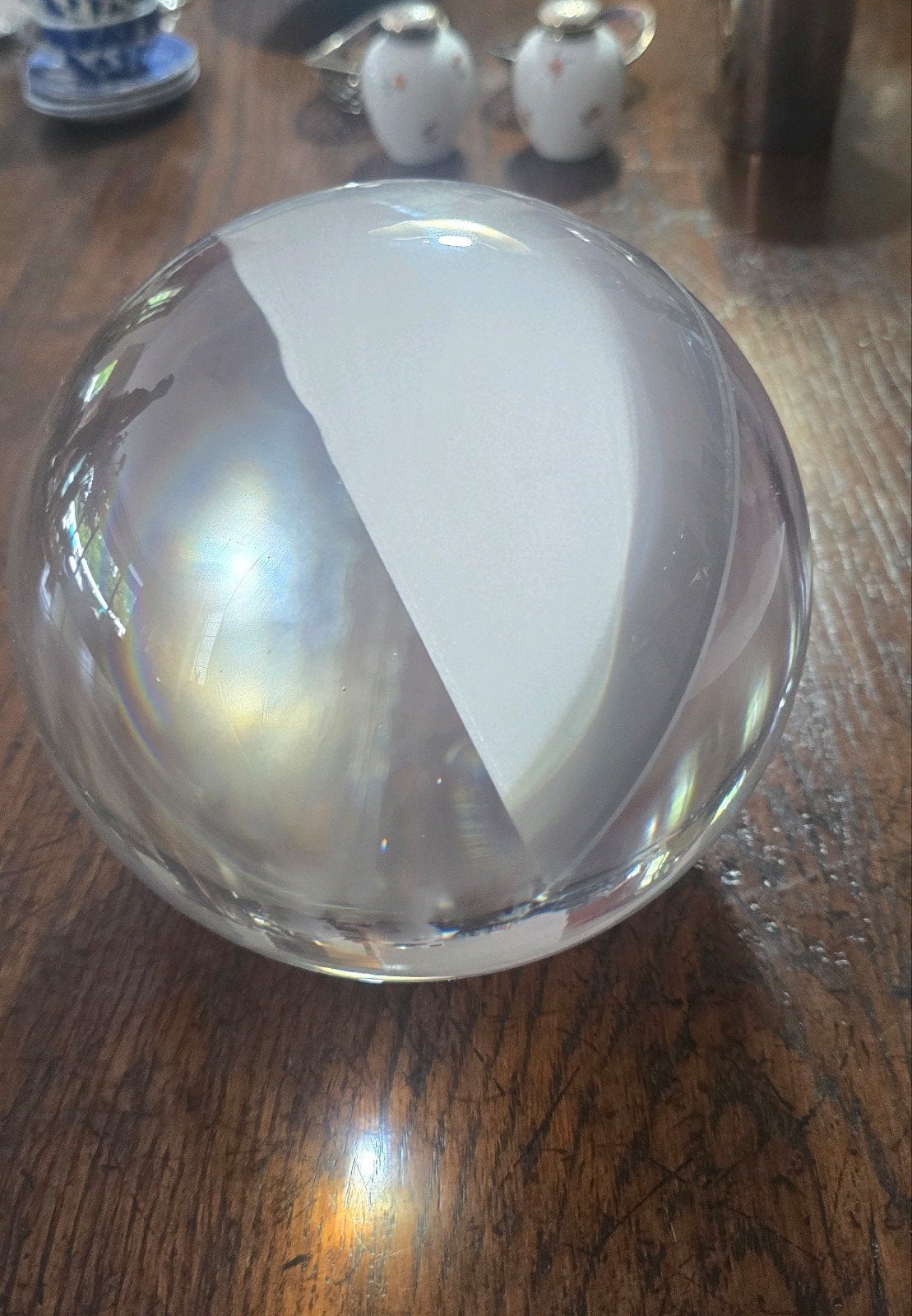 Glazen bol, massief glas uit Leerdam. Glaskunst, Ophalen of Verzenden