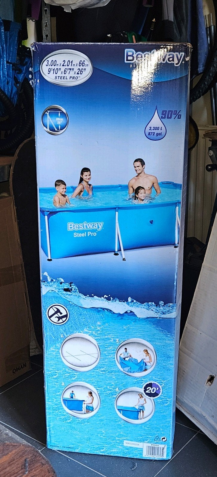 Bestway zwembad 3x2 m met pomp, stofzuiger en chemicaliën, Ophalen, Gebruikt, Opzetzwembad, 200 tot 400 cm