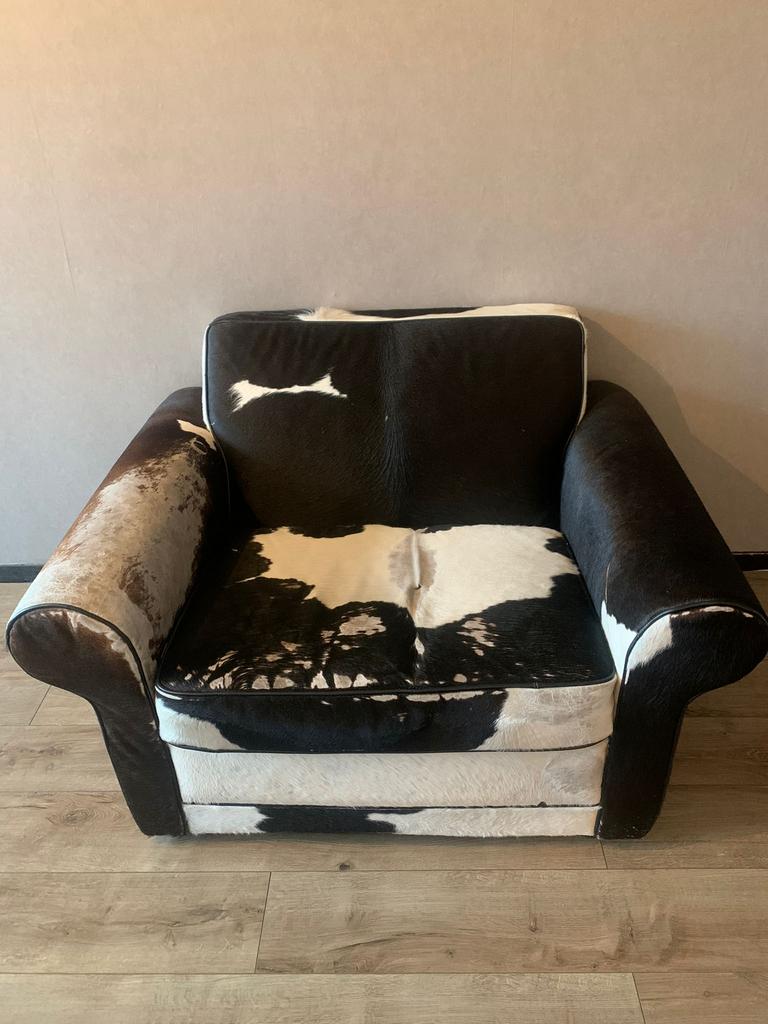Love seat - koeienvacht, Huis en Inrichting, Banken | Sofa's en Chaises Longues, Ophalen, Gebruikt, Koeienvacht, Tweepersoons