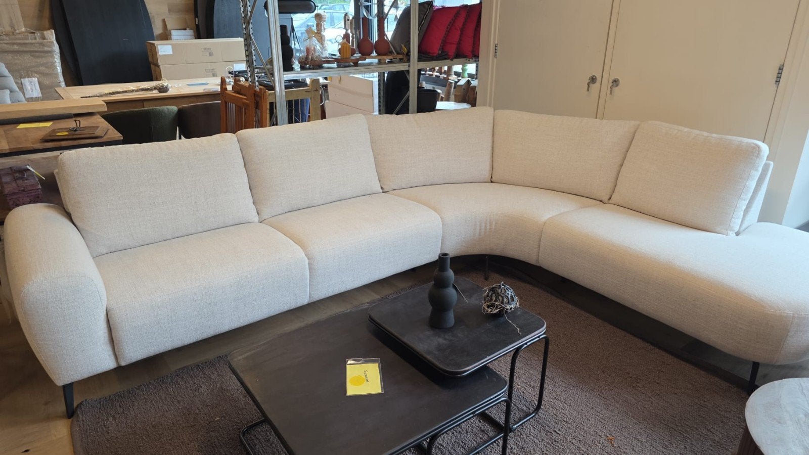 Hoekbank super comfort A- stof Beige VAKANTIEGELD DEAL!, Huis en Inrichting, Banken | Bankstellen, Ophalen, 250 tot 300 cm, Hoekbank