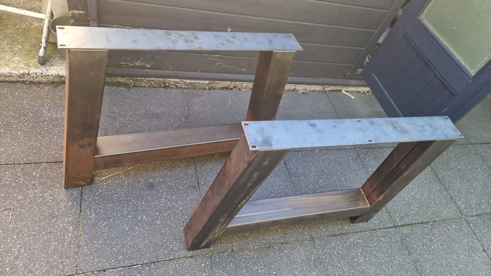 Metalen tafelpoten, Huis en Inrichting, Ophalen, Vierkant, 50 tot 100 cm, Zo goed als nieuw