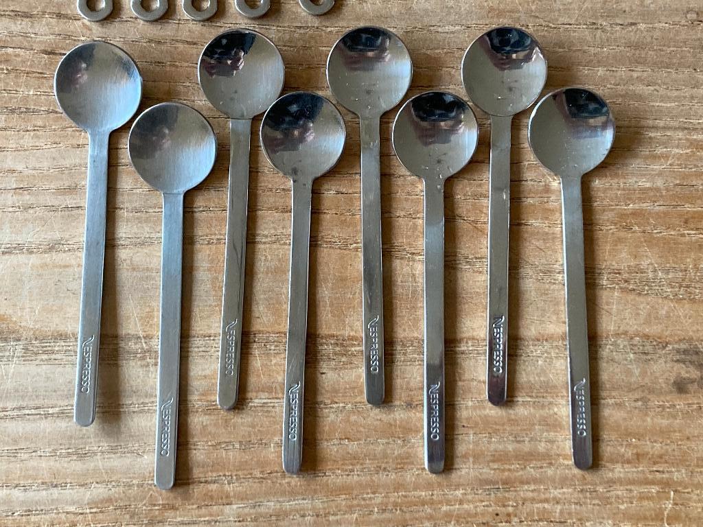 Lepel lepeltje koffielepeltje roerstaafje latte Nespresso, Ophalen of Verzenden, Zo goed als nieuw, Rvs of Chroom, Vaatwasserbestendig