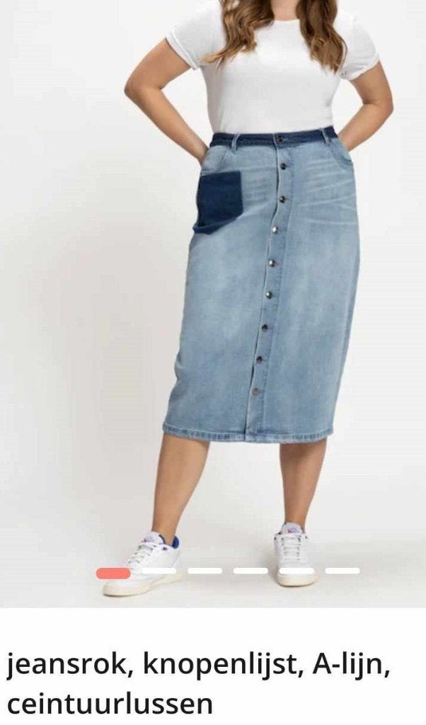 Ulla Popken, rok jeans mt 48-50, Kleding | Dames, Grote Maten, Blauw, Rok, Ulla Popken, Ophalen of Verzenden