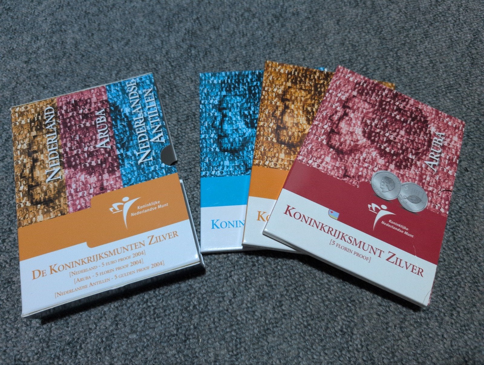Koninkrijksmunten  2004 - 3 Zilveren Munten Set, Setje, Koningin Beatrix, Zilver, Overige waardes