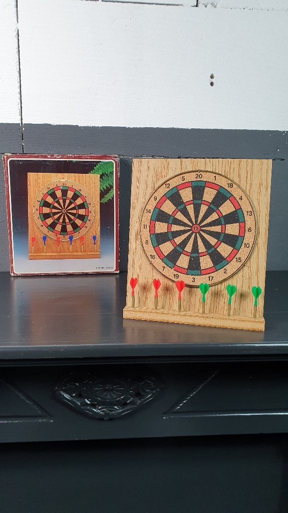 Vintage mini tafel dartsspel, compleet, originele doos. 7A11