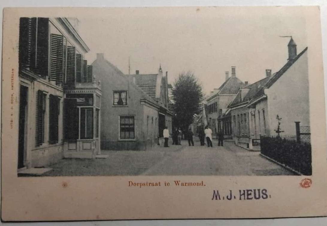 Warmond (Zuid-Holland) Dorpstraat 1901, Verzamelen, Ophalen of Verzenden, Voor 1920, Gelopen, Zuid-Holland