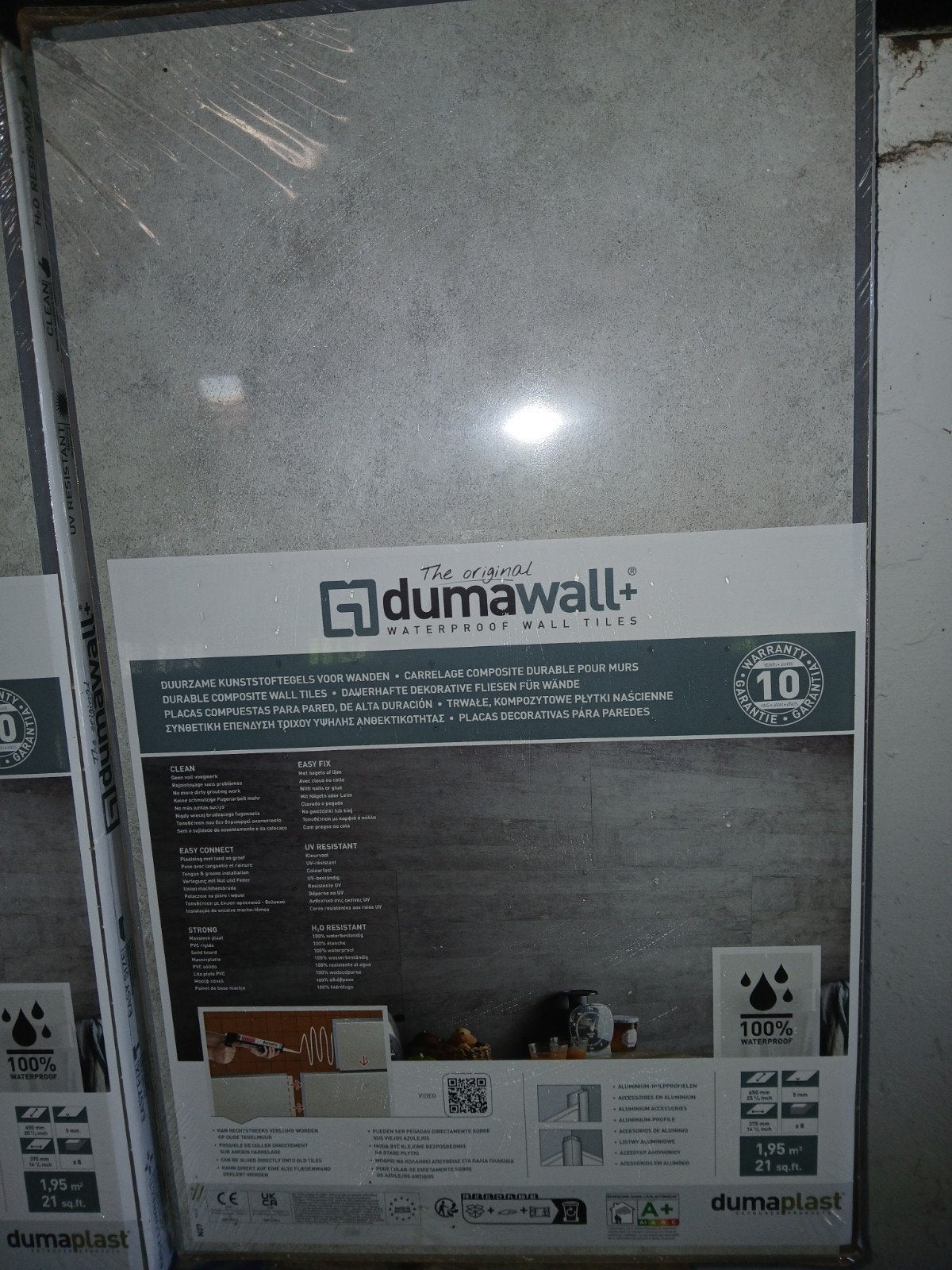 DumaWall+ Wandtegels Cloudy White 375x650mm (1.95m²), Ophalen, Overige materialen, Nieuw, 20 tot 40 cm