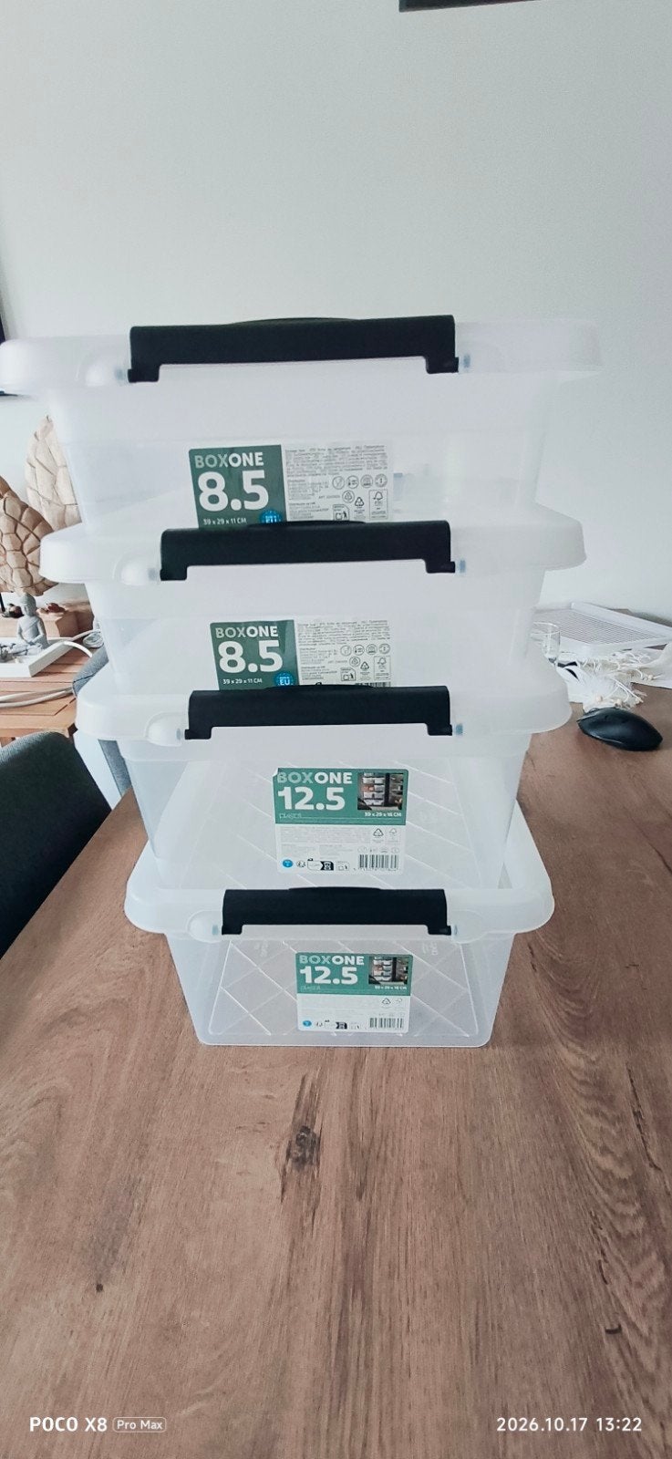 Set van 4 transparante opbergboxen met deksel, Verzenden, Minder dan 50 cm, Zo goed als nieuw, Minder dan 40 cm
