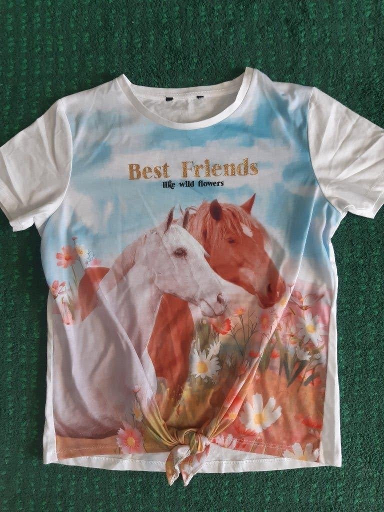 paarden t shirt maat 146/152, Ophalen of Verzenden, Zo goed als nieuw, Meisje, Shirt of Longsleeve