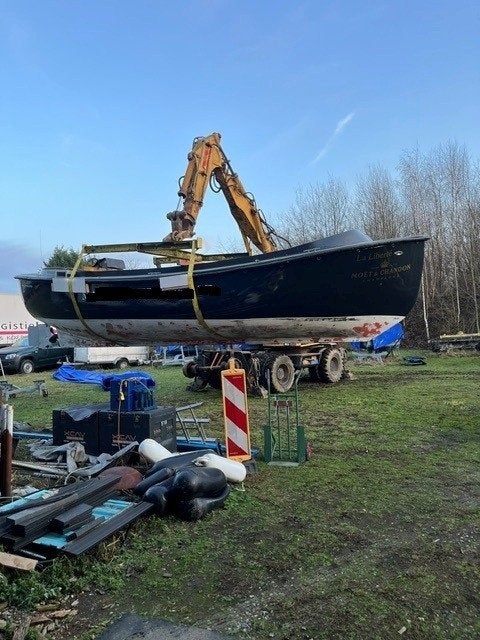 Hijsjuk-hijsevenaar boten- Robuust metalen frame, Ophalen, Gebruikt