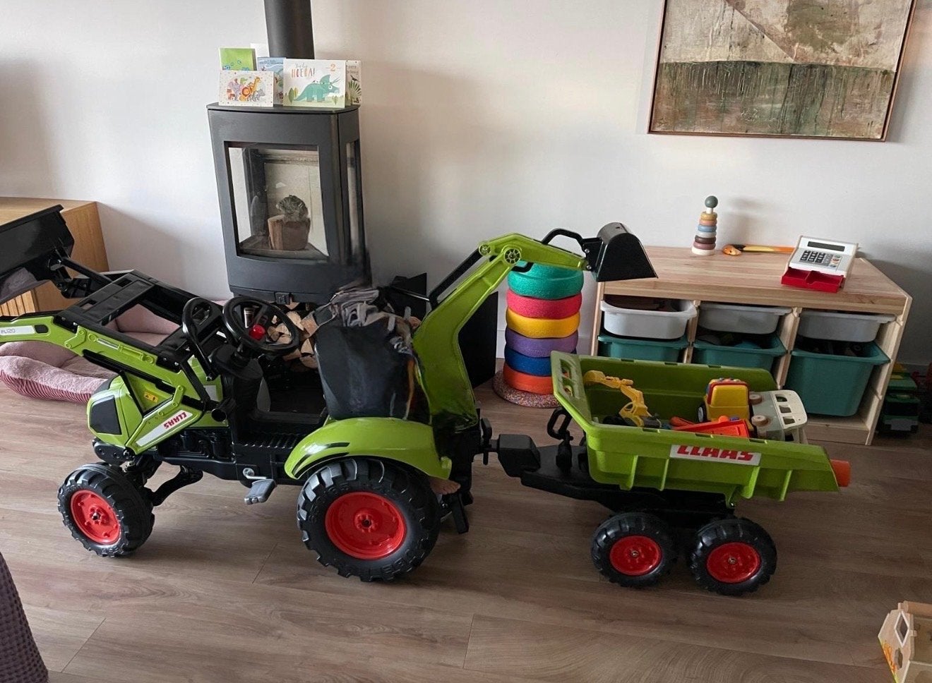 Claas traptractor met voorlader en aanhanger, Ophalen of Verzenden, Gebruikt, Trapvoertuig