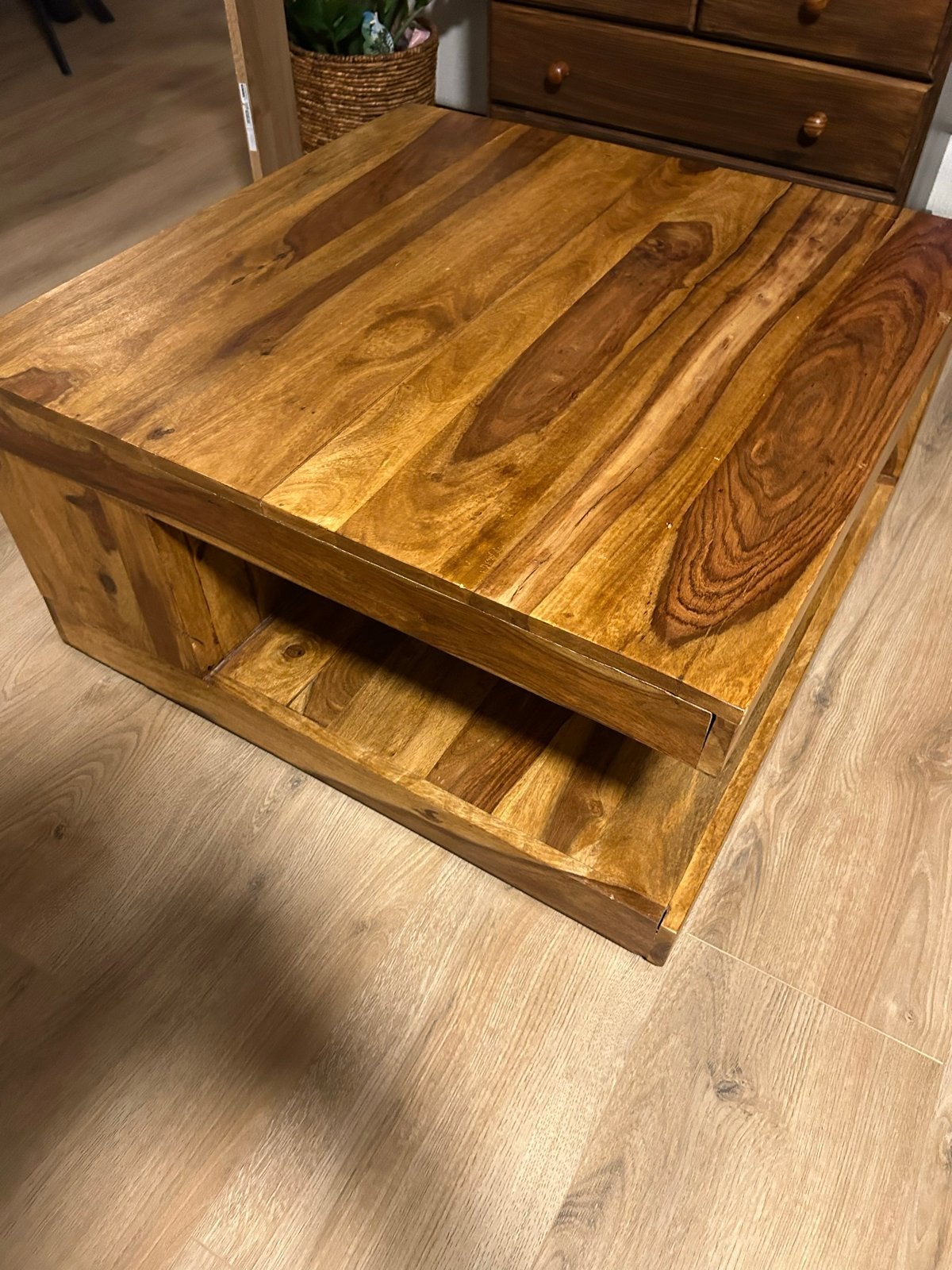 Salontafel 80x80 cm Sheeshamhout, Huis en Inrichting, Tafels | Salontafels, Ophalen, Gebruikt, Vierkant, 50 tot 100 cm