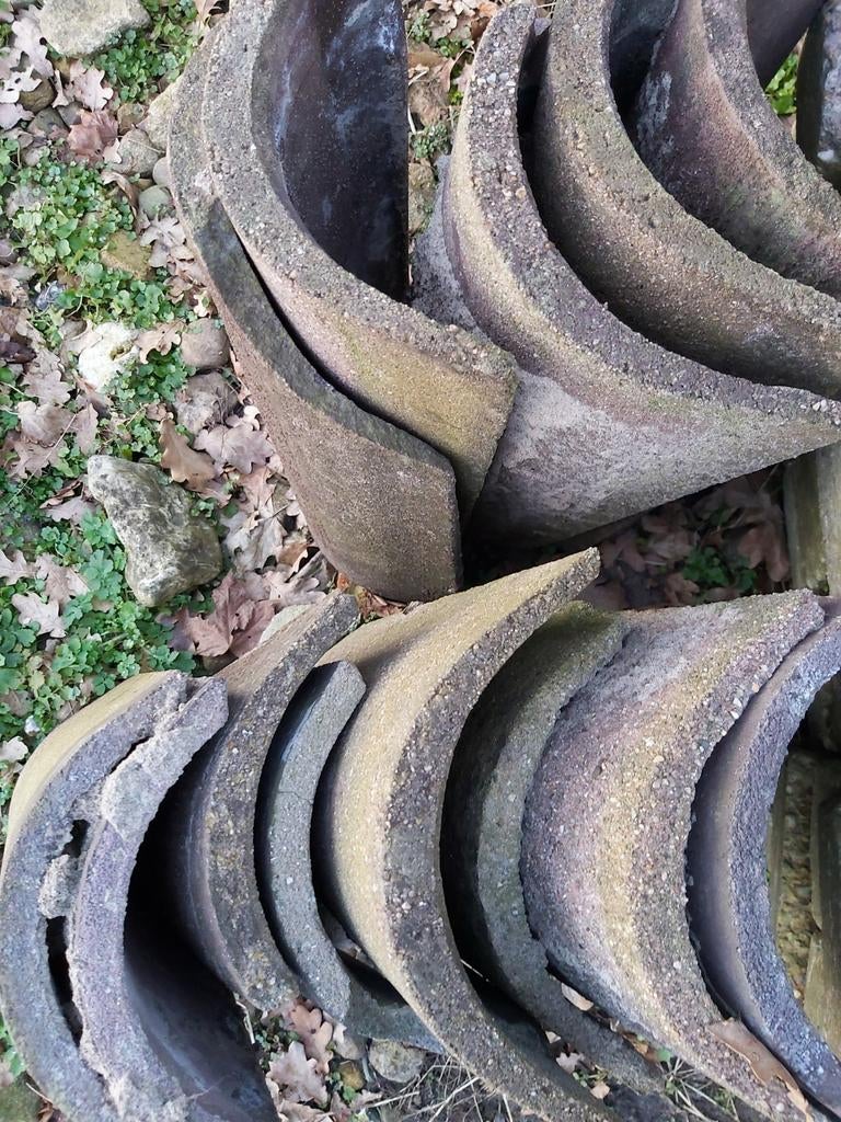 Dakpannen Nokvorsten voor een tuin afdakje/houtstek, Doe-het-zelf en Verbouw, Gebruikt, Steen of Klei, Ophalen of Verzenden, Minder dan 5 m²