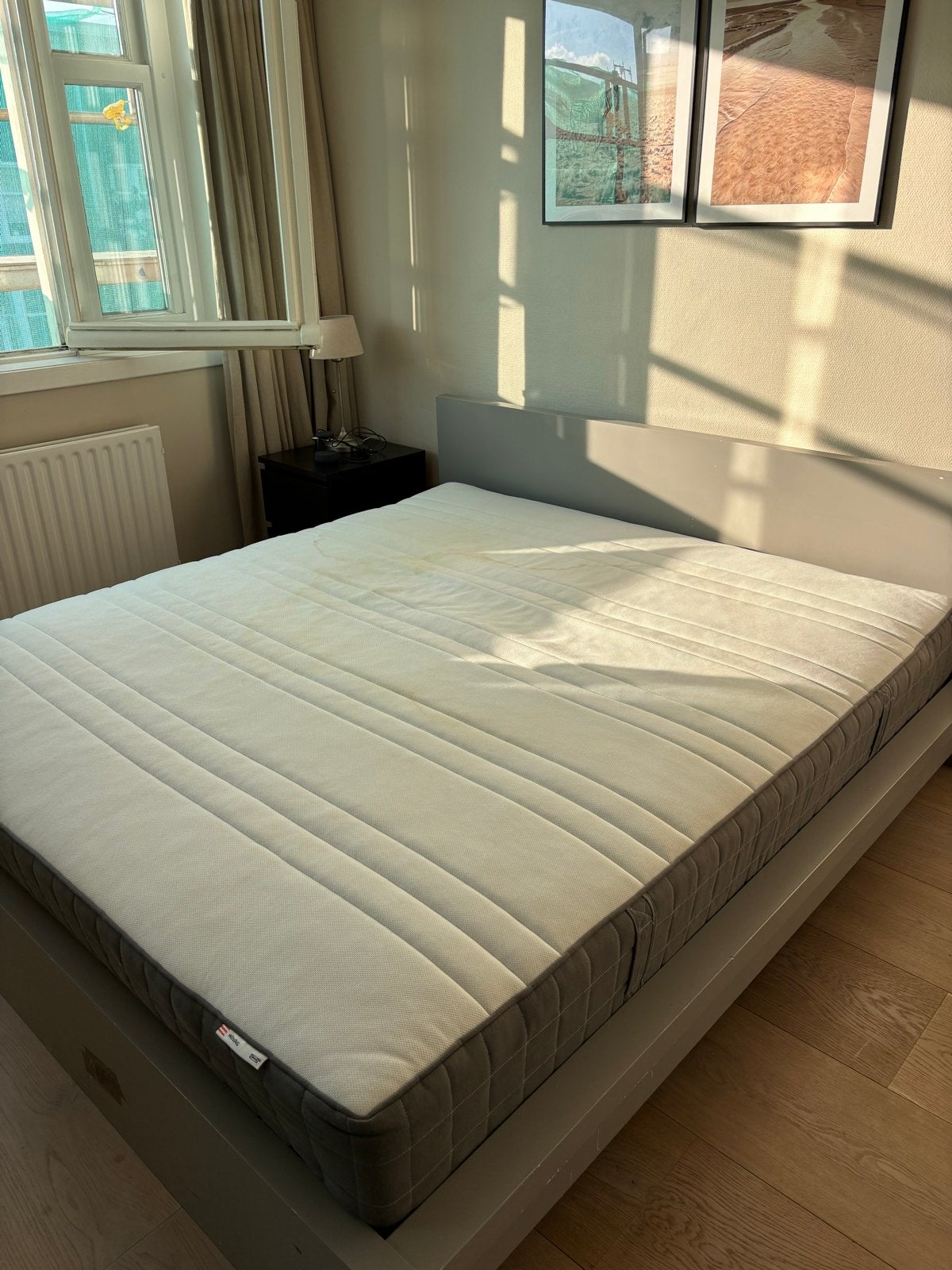 IKEA Hövåg matras 180x200 cm met bedframe, Ophalen, Gebruikt, Tweepersoons, 140 cm