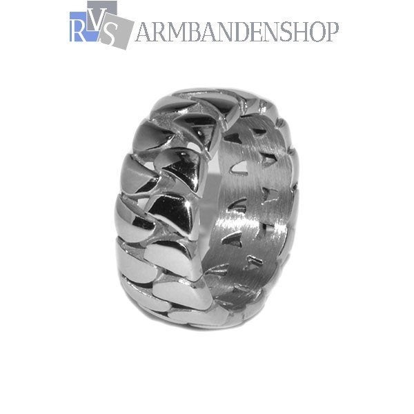Rvs heren ring Bakal stoere mannen sieraden zilver kleurig, 20 of groter, Nieuw, Dame of Heer, Zilver