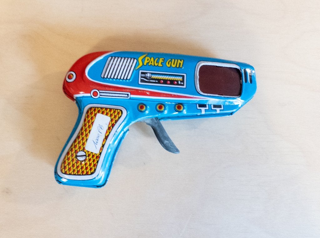 Japanse blikken Space Gun uit de jaren '60, gemerkt Shudo, Ophalen of Verzenden