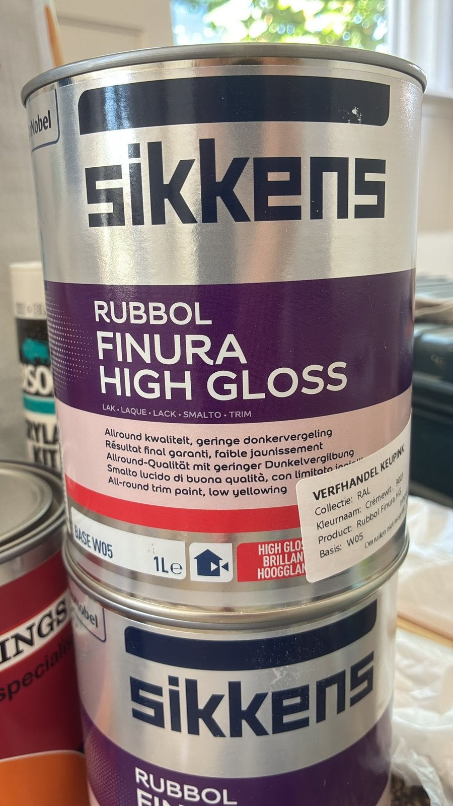 Sikkens verf rubbol finura high gloss, Ophalen, Wit, Nieuw, Verf