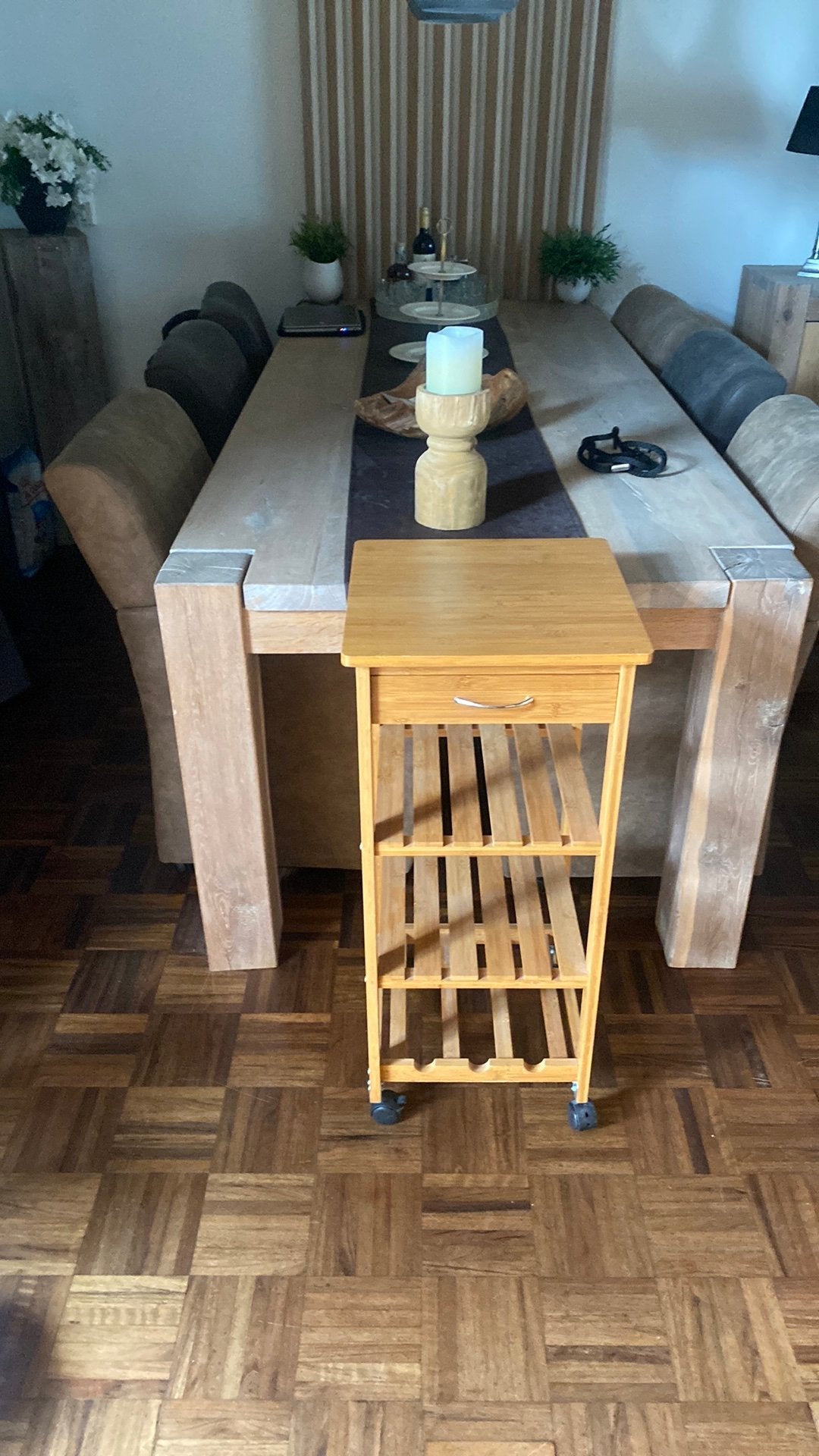 Keuken. Trollie 37x 37 x86 hoog massief, Ophalen, Zo goed als nieuw
