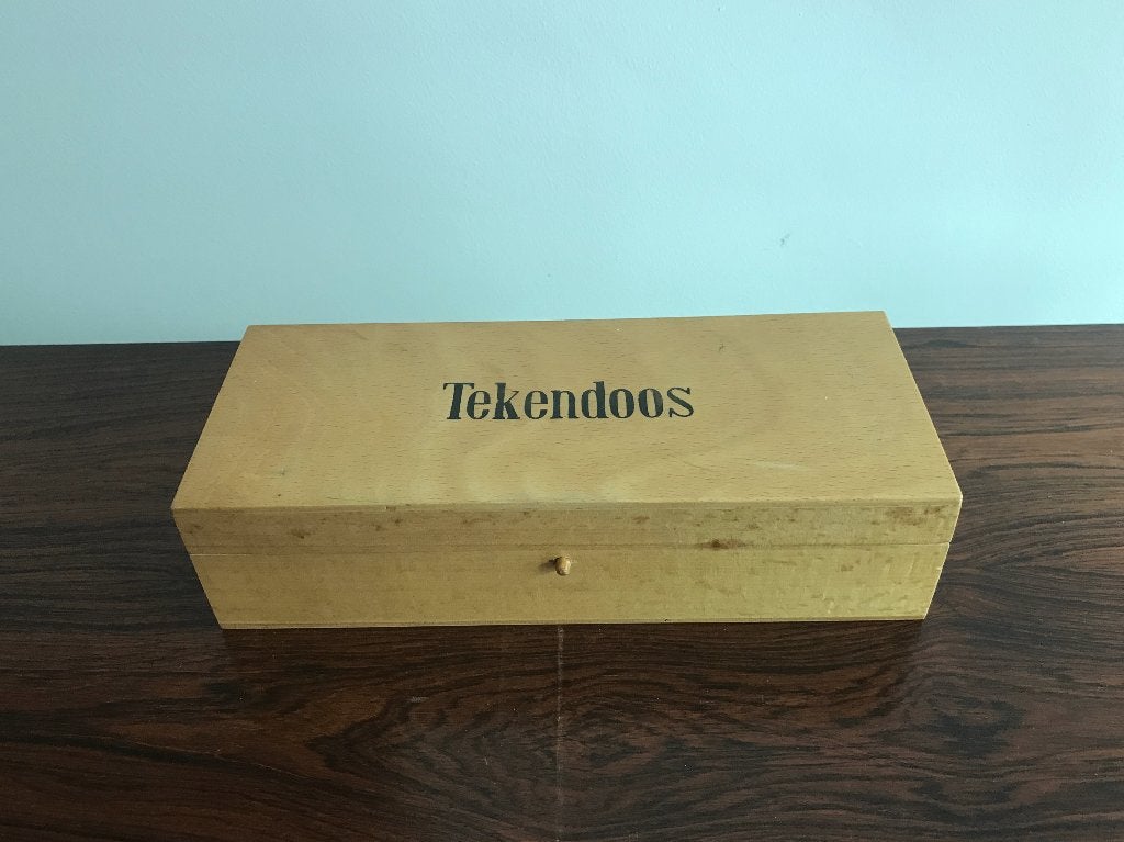 Houten tekendoos doos box voor teken gerei gerief, Ophalen of Verzenden, Gebruikt, Overige typen