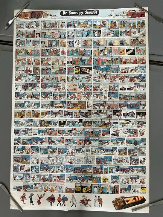 Suske en Wiske 'De Snoezige Snowijt' Krantstrip Poster, Ophalen of Verzenden