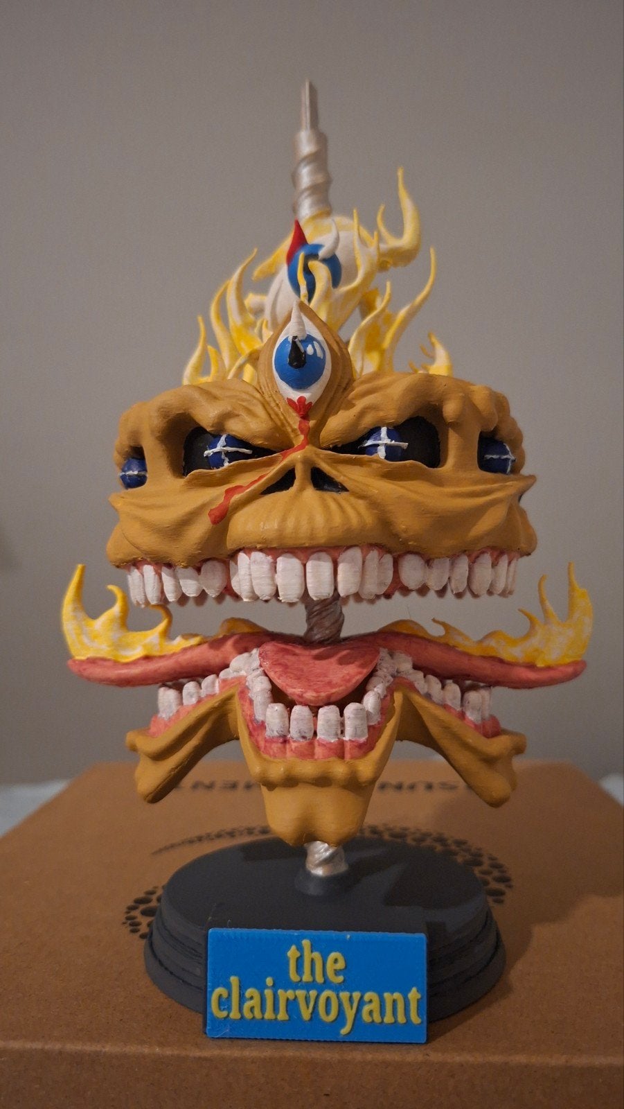 Iron Maiden Eddie The Clairvoyant beeldje, Overige onderwerpen, Minder dan 20 cm, Kunststof, Ophalen of Verzenden