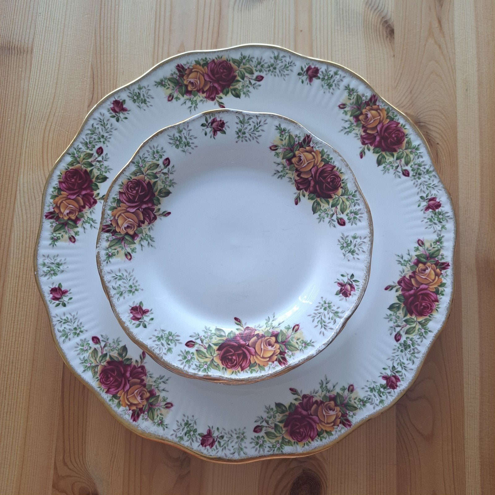 Queen's Rosina Stratford servies gebakjes borden- 7-delig, Antiek en Kunst, Ophalen