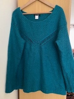 Damestrui wol en mohair Balsamik maat 46 zeegroen turquoise, Blauw, Maat 46/48 (XL) of groter, Balsamik, Ophalen of Verzenden