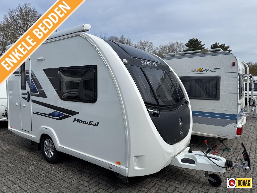 Sprite Mondial 370 EK Thule cassetteluifel, Caravans en Kamperen, Caravans, Standaardzit, Tot en met 2, Bedrijf, Schokbreker