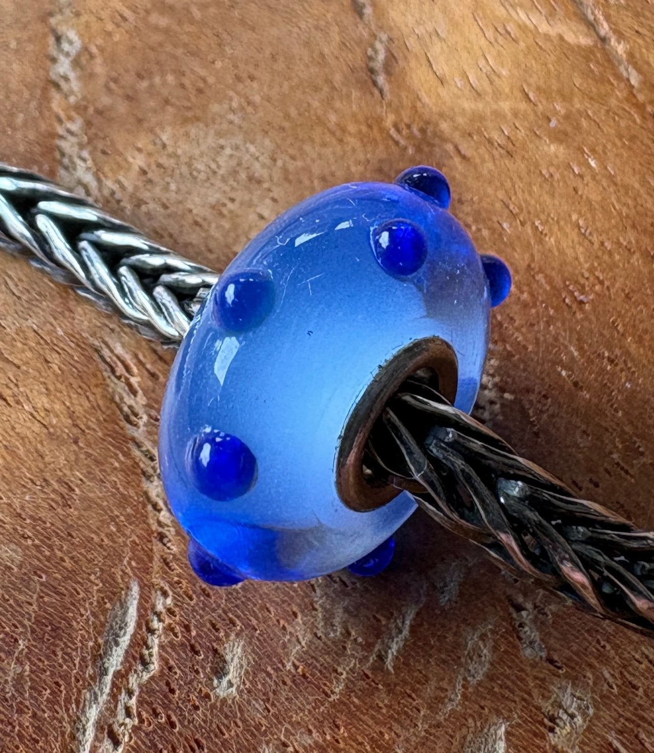 Trollbeads Donkerblauwe Knop NIEUW, Sieraden, Tassen en Uiterlijk, Bedels, Verzenden, Nieuw, Glas of Kristal, Trollbeads