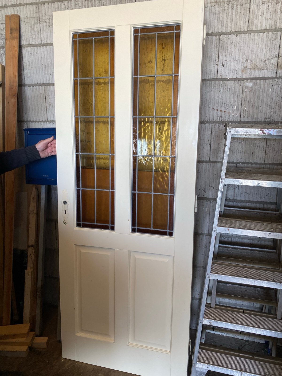 Binnendeur met prachtig glas in lood, Ophalen, Gebruikt, 80 tot 100 cm, Binnendeur