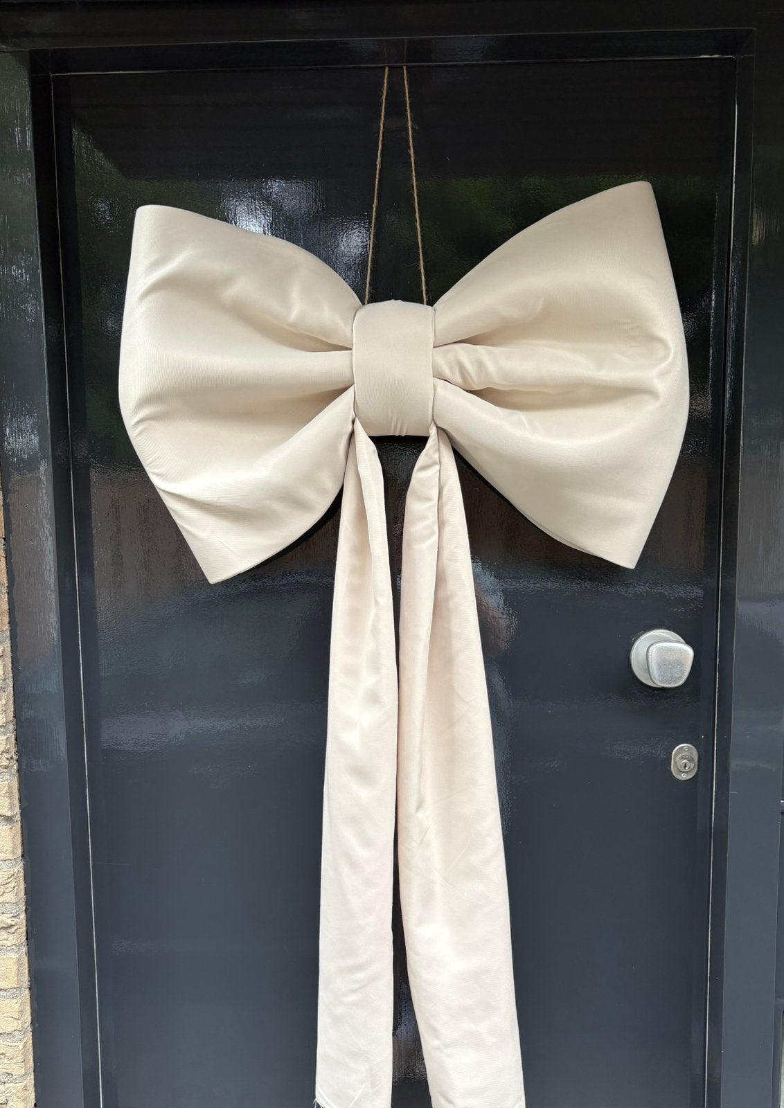 Licht beige XL strik – elegant & sfeervol, Ophalen of Verzenden, Zo goed als nieuw, Versiering, Geboorte of Huwelijk