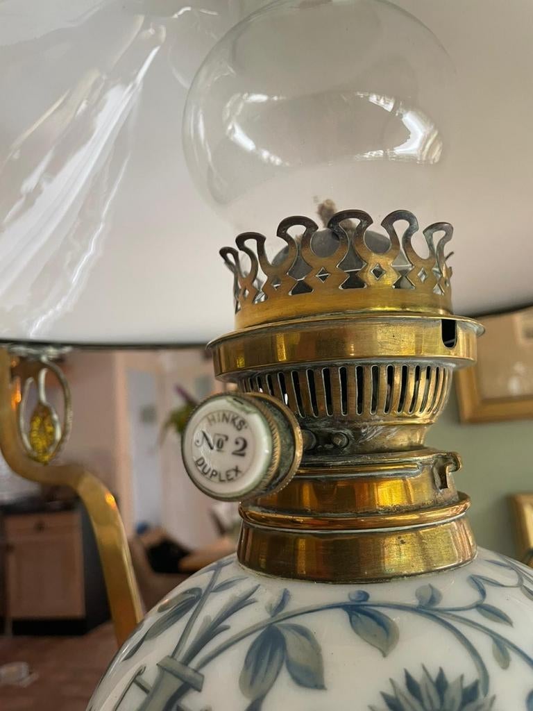 Antieke hang olielamp James Hinks uit 1880, Antiek en Kunst, Ophalen of Verzenden