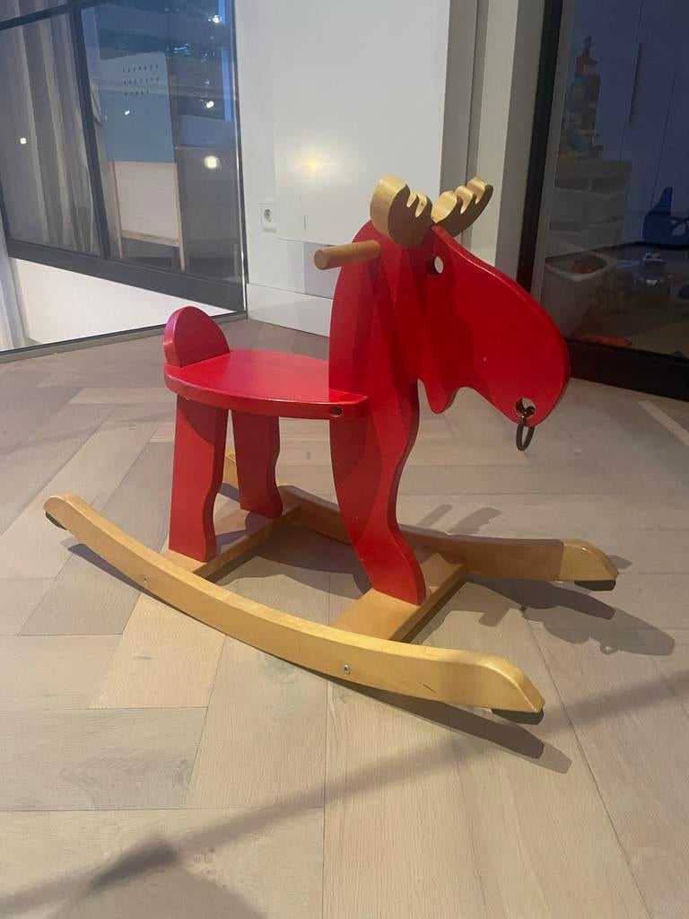 Houten hobbelpaard rendier - veel speelplezier!, Ophalen, Gebruikt, Jongen of Meisje