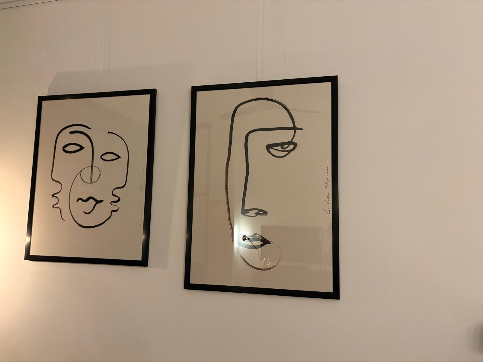 Set van 3 moderne kunstprints met gezichten, Ophalen