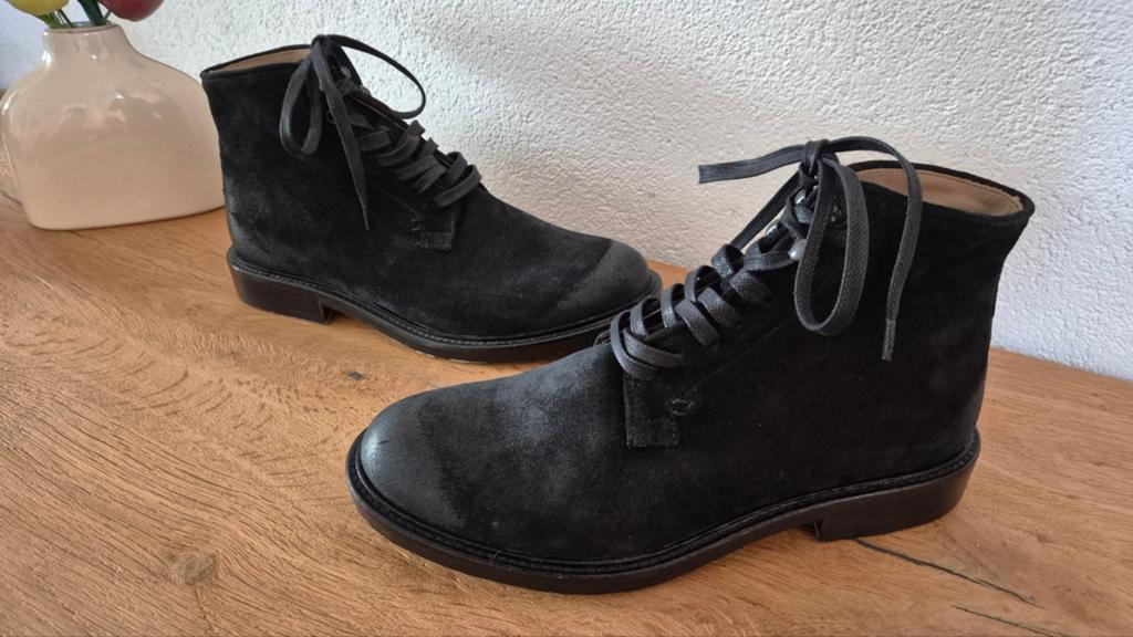 NIEUW heren suède lederen schoenen boots maat 40, Zwart, Boots, Nieuw, Ophalen of Verzenden