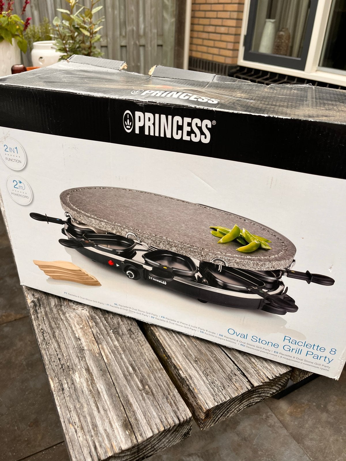 Princess Raclette 8 Grill Party - 2 gourmetstellen GRATIS, Ophalen, Gebruikt, 8 personen of meer