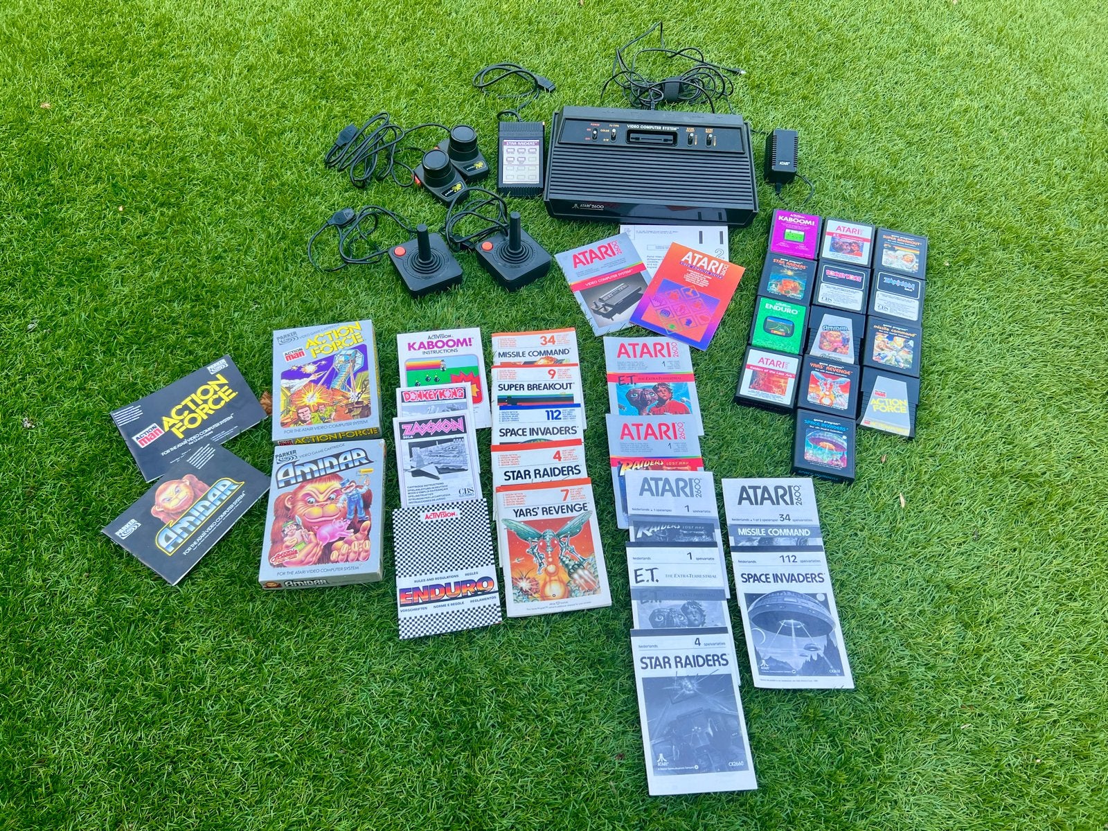 Atari 2600 CX-2600 AP met 13 games en 5 controllers z.g.a.n., Spelcomputers en Games, Ophalen of Verzenden, Gebruikt, Met games