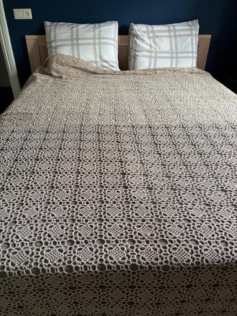 Sprei gehaakt, Ophalen, Gebruikt, Beige, Overige typen