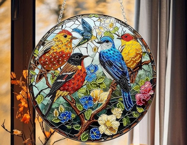 Raamhanger Vogels met stras steentjes, Ophalen of Verzenden, Nieuw