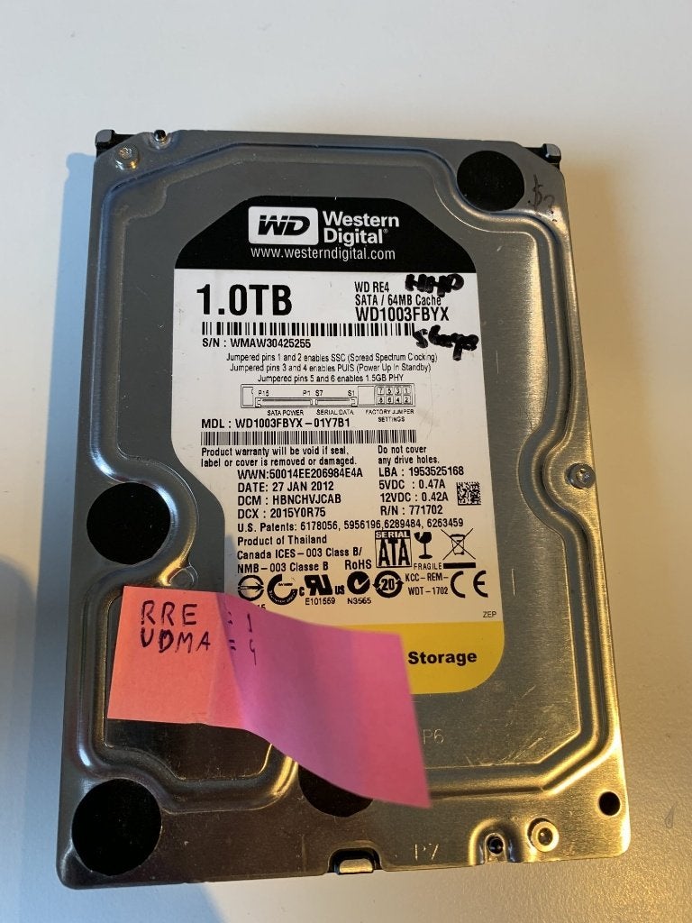 Western Digital RE4 WD1003FBYX 1 TB HDD WD-WMAW30425255, Ophalen of Verzenden, Gebruikt, Desktop
