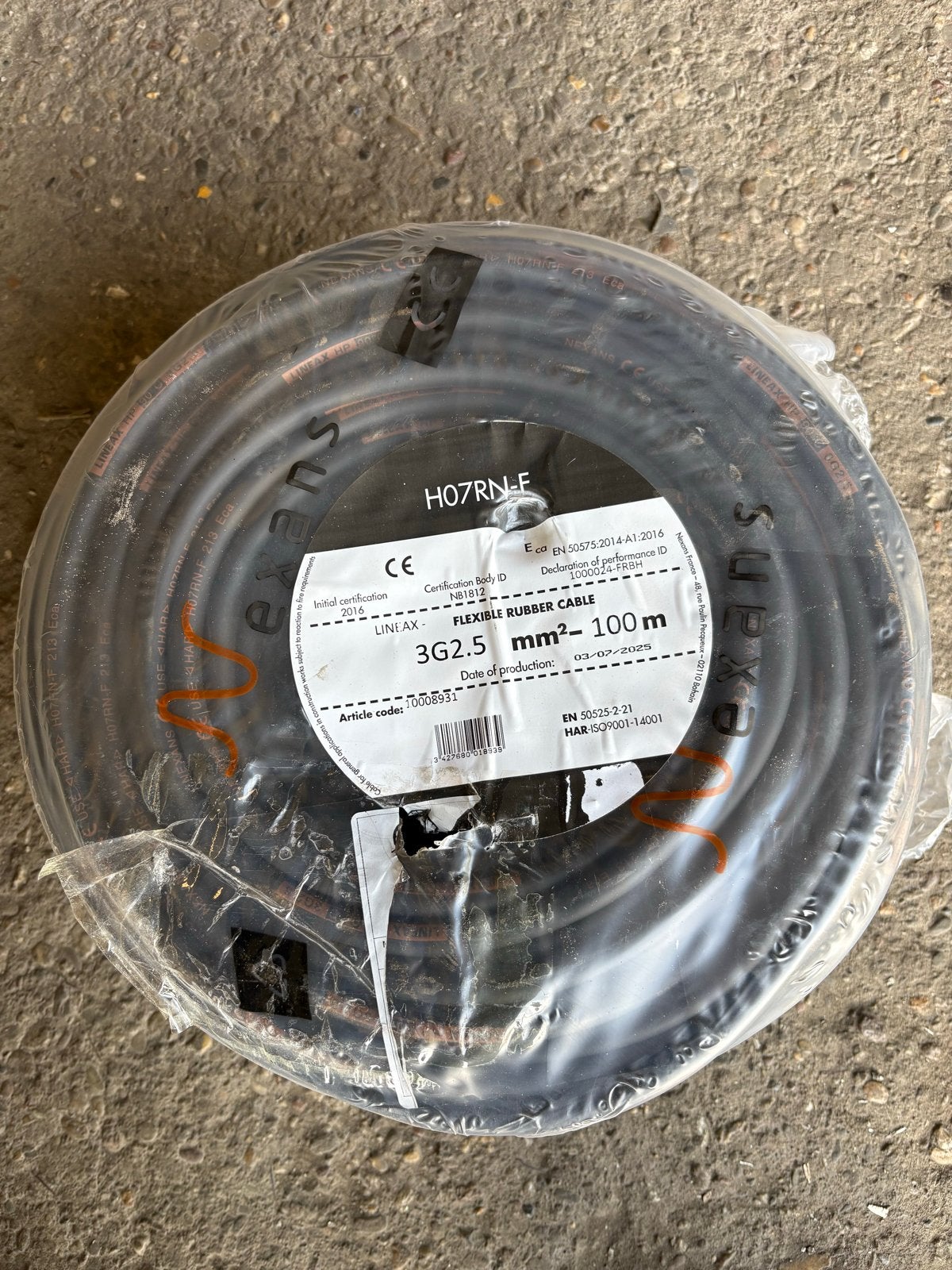 Neopreen kabel H07RN-F 3G2.5mm² - 100 meter, Ophalen of Verzenden, Nieuw, Overige merken, Kabel of Snoer