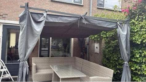 Partytent pergola prieel zeer stevig met dak en zijgordijn, Tuin en Terras, Ophalen of Verzenden, Gebruikt, Minder dan 5 meter
