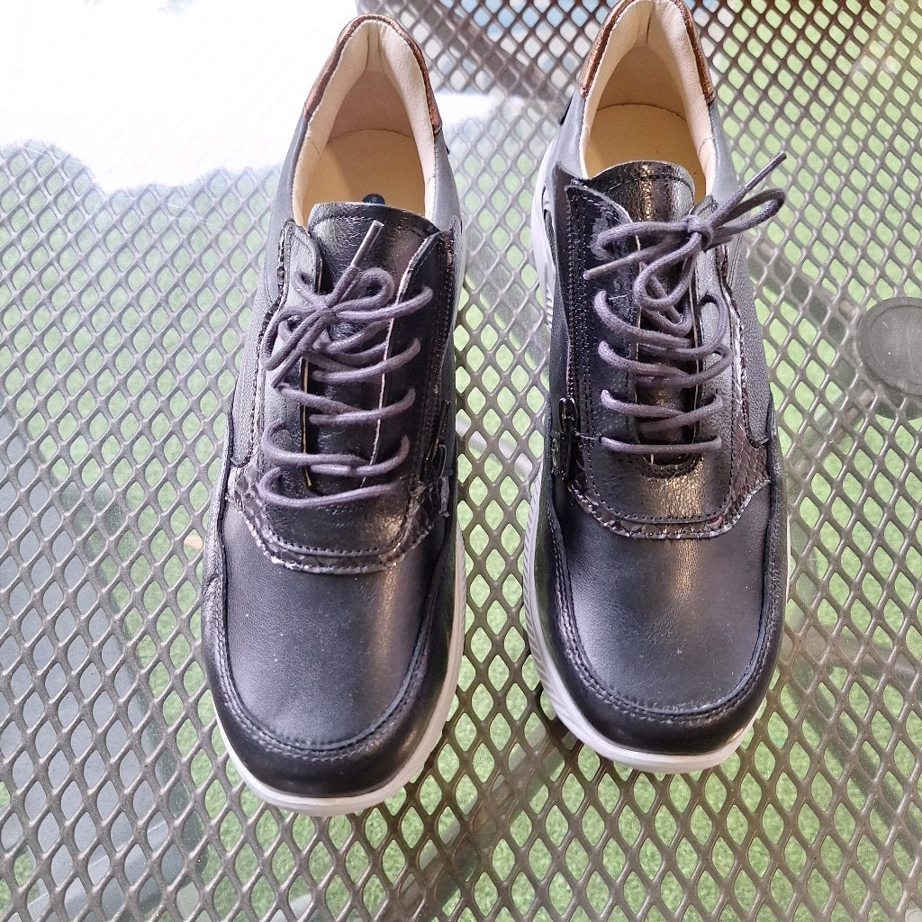 WOLKY E-WAY STRECH&LEATHER ZWART VETERS RITSLUITING, Ophalen, Wolky, Schoenen met lage hakken, Zwart