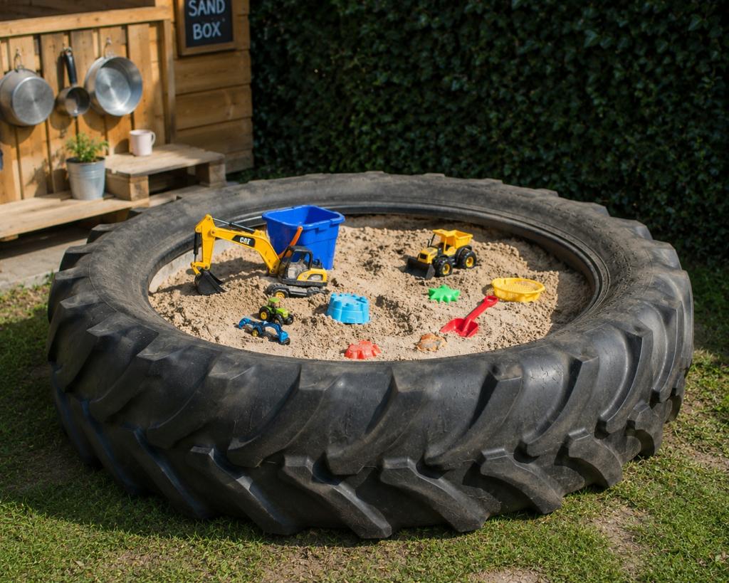 Tractorband - te gebruiken als zandbak etc, Ophalen, Gebruikt