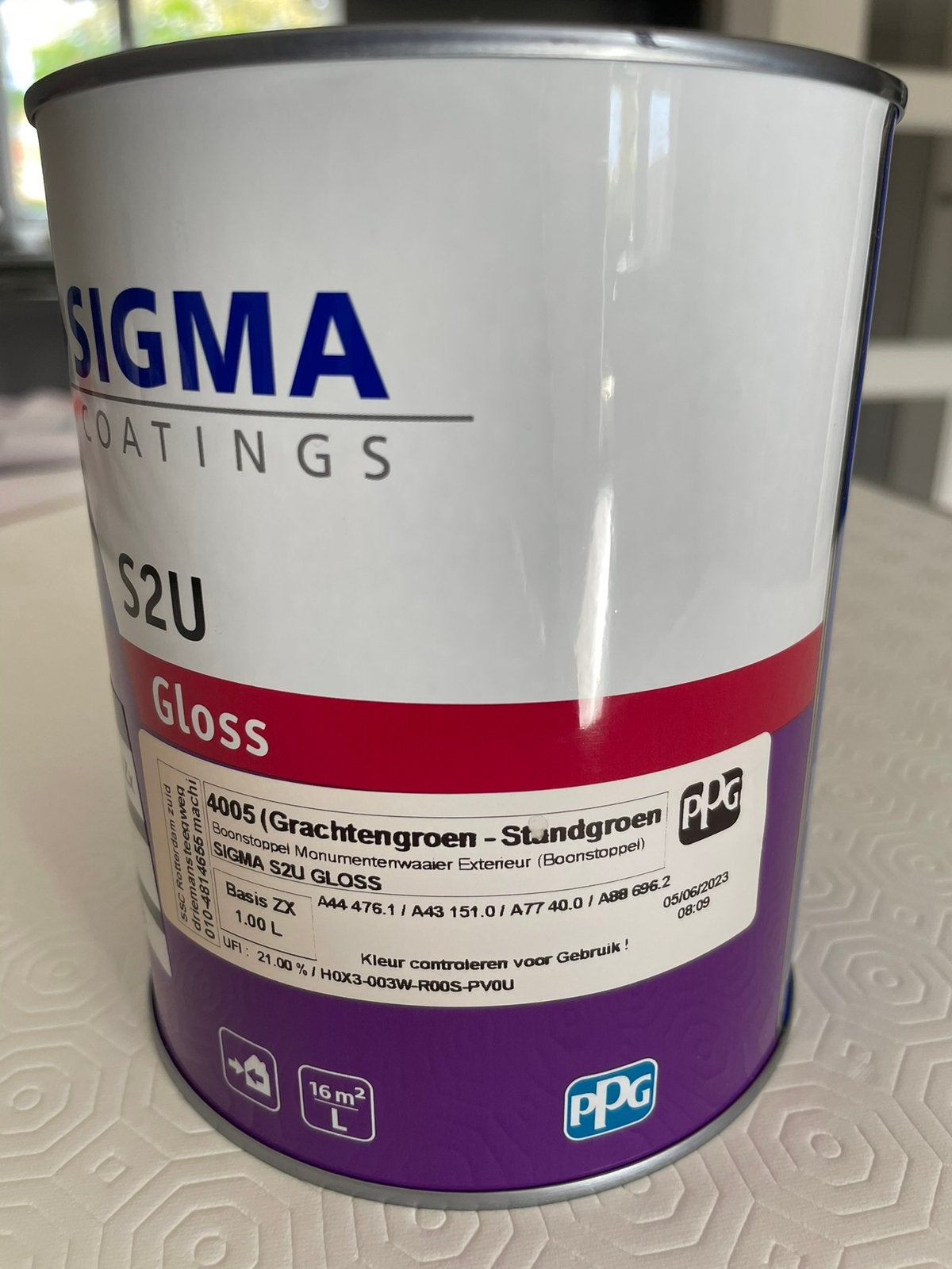 Sigma S2U Gloss Grachtengroen - Standgroen 1L, Verzenden, Nieuw, Lak, Minder dan 5 liter