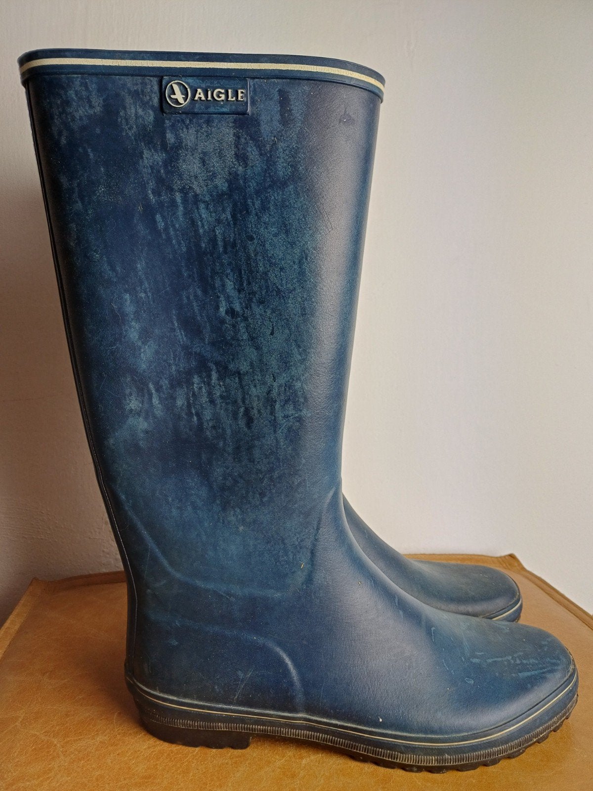 Aigle regenlaarzen blauw 39, Ophalen of Verzenden, Laarzen